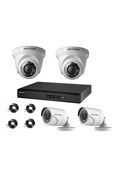 Hikvision مجموعة كاميرات هيك فيجن 4كاميرات شامل الكابلات