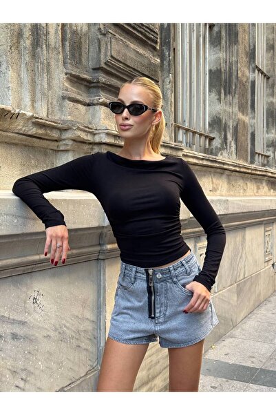 SEVENLINE Γυναικείο μακρυμάνικο μπλουζάκι που μπορεί να φορεθεί σε τρεις τρόποι