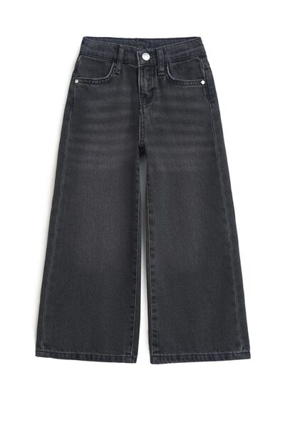 LC Waikiki Kız Çocuk 100% Pamuk Wideleg Düz Denim Jeans