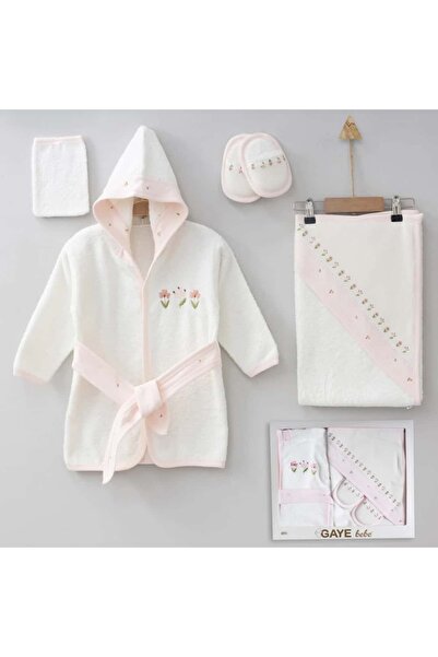 Lora Bliss Bebek Kız Kanaviçe Nakışlı Bornoz Seti