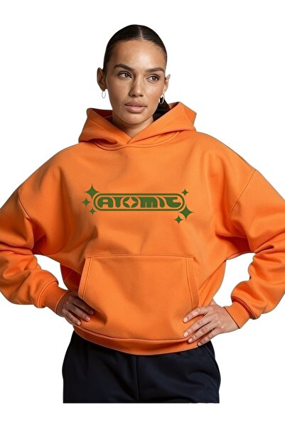 ArtYus Unisex Atomic Colorful Special cu imprimeu Cotton supradimensionat cu glugă Swea tricou