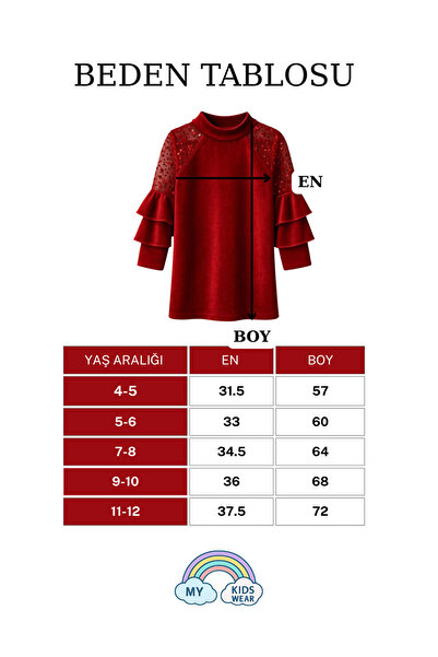 LC Waikiki Kız Çocuk Özel Günler İçin Kadife Çocuk Elbisesi 4-12 Yaş 12109