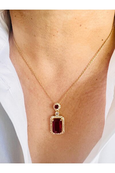 DEVİ fashion قلادة فولاذية حمراء 45 سم