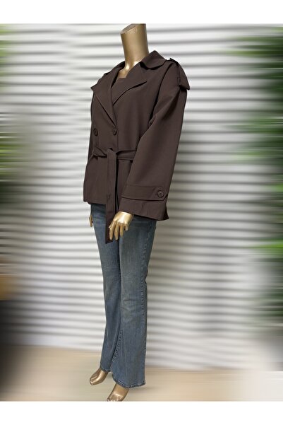 SEMİZ GİYİM Bol Kesim Kemerli Trençkot