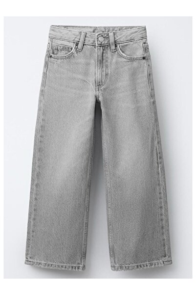 LC Waikiki Kız Çocuk Gri Renk Straight Wide Jean Pantolon