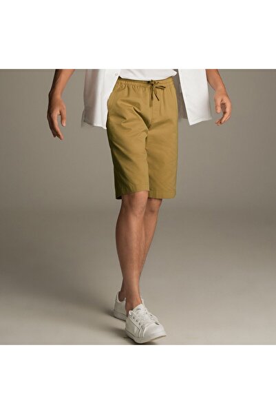 Giordano Men's Cotton Twill Bermuda Shorts: Slim Fit, Elastic Waist, Ultimate Comfort