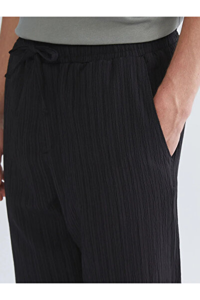 LC Waikiki Xside Black Comfortable Fit Textured Men's Trousers