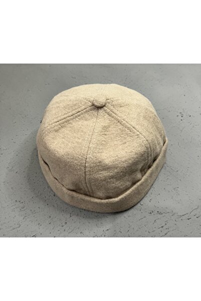 ZERAMİNE Wool Textured Unisex Fisherman Hat – Vintage Docker Model - Lined - Velcro Fastener