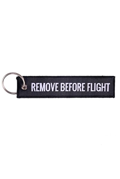INGENIO Breloc Auto Moto Material Textil Negru Remove Before Flight 13cm
