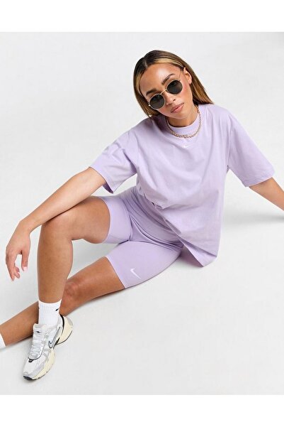 Nike Sportswear Essentials Γυναικείο μωβ μπλουζάκι - φαρδύ και μακρύ κομμένο 100% βαμβάκι -FD4149-511