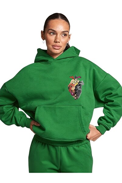 ArtYus Unisex Heart Flower Colorat Special cu imprimeu Bumbac supradimensiona...