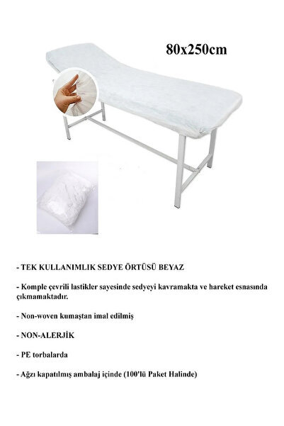 Cyberderm 100 Adet Tek Kullanımlık Sedye Örtüsü 80x250 cm – Güzellik Salonu v...