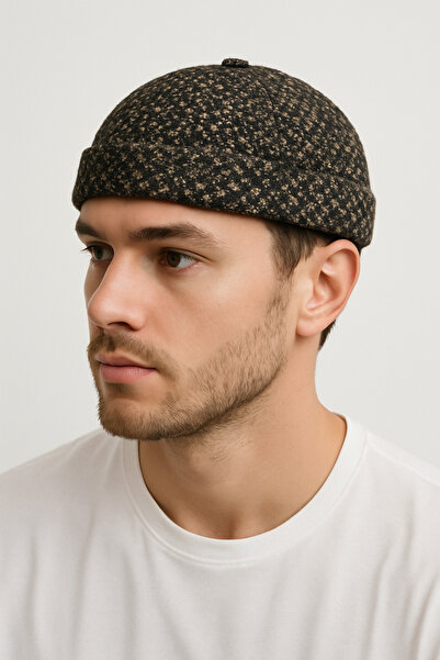 ZERAMİNE Wool Textured Unisex Fisherman Hat – Vintage Docker Model - Lined - Velcro Fastener