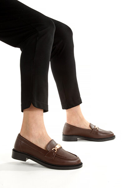 SH SİLVER MODA Kadın Loafer Makosen Casual Tokalı Günlük Yumuşak hafif rahat Ayakkabı