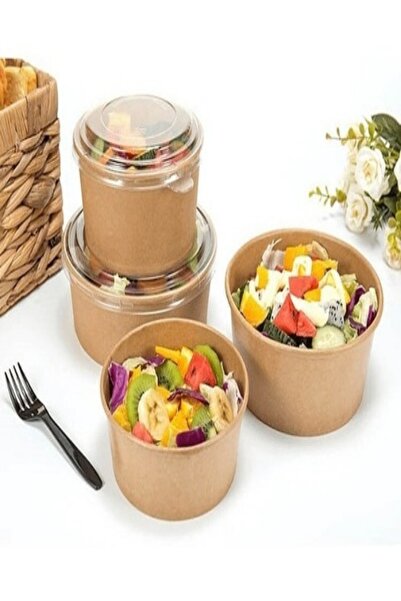 1300 CC Kraft Karton Organik Salata Kasesi KapaksızBowl 50 Adet