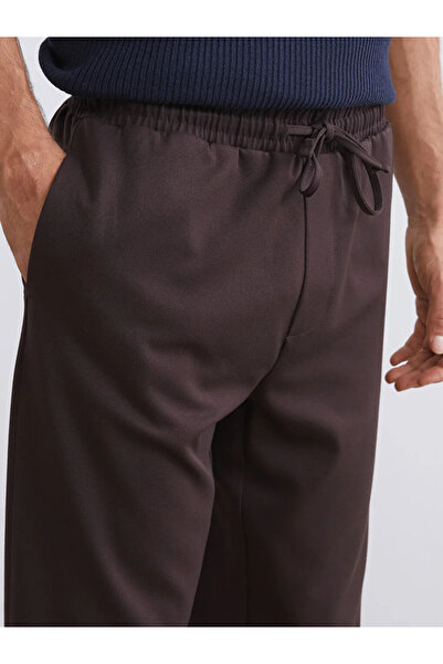 LC Waikiki Pantaloni pentru bărbați din gabardină cu talie elastică maro XSIDE