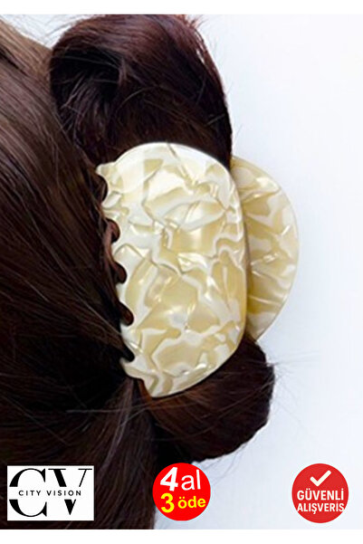 cityvision Yellow Glitter Shell Model Acetate Hair Clip 7 cm – Stylish and Durable