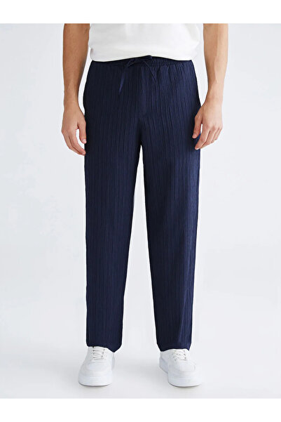 LC Waikiki Xside Navy Blue Comfortable Fit Textured Men's Trousers