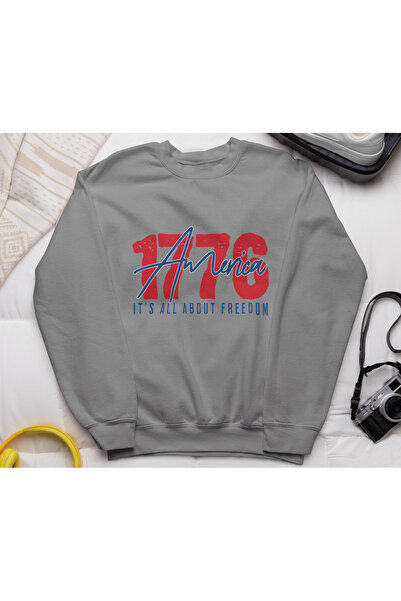 MAGORS سترة رياضية أمريكية مطبوعة موديل 1776 بأكمام طويلة وياقة دائرية مصنوعة...