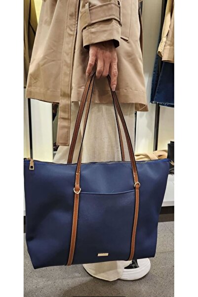 melecco Büyük Kadın Omuz Çantası Şık ve Geniş Hacimli Günlük Çanta Tokalı Der...