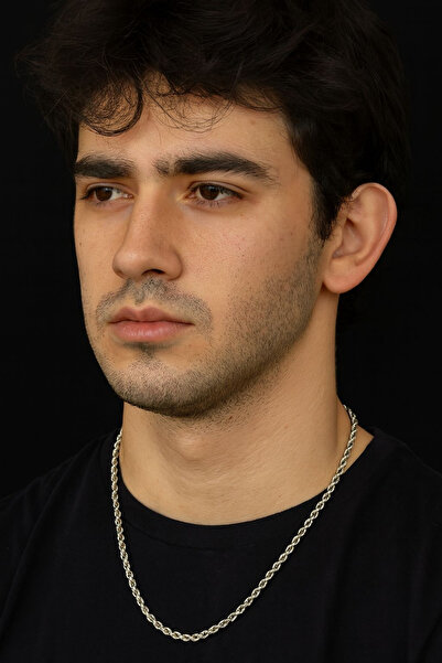 Jaida Moda Unisex Stainless Steel Twist Chain Necklace – 65 cm