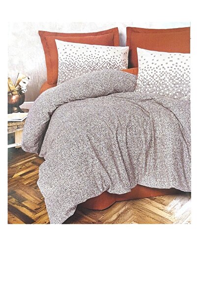 ŞENER HOME طقم غطاء لحاف مزدوج من كوتون بوكس مينيمال، لون أويستر تارسين