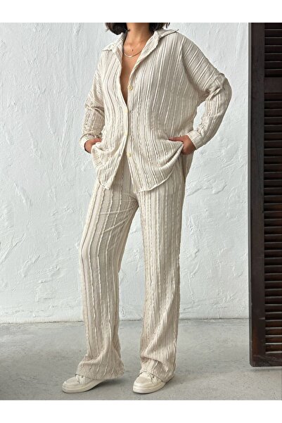 Zeynep Öykü Style Women's Shirt Pants Bottom Top Set