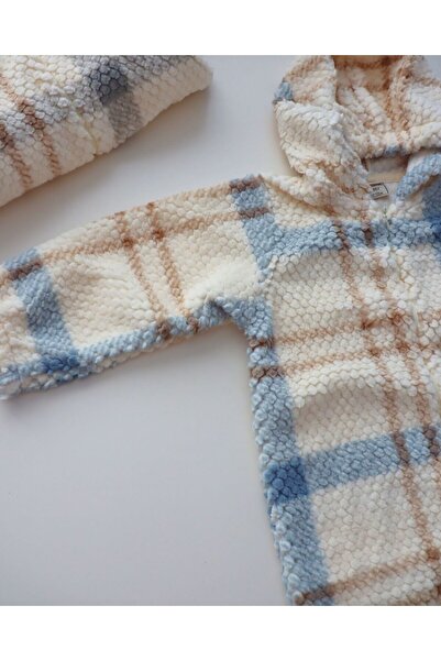 TinyAlp Peluş Kışlık Yumuşacık Ekose Velsoft Kız Erkek Bebek Tulum