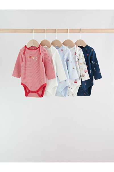Next Baby طقم بودي سوت من 5 قطع بأكمام طويلة ونقشة لندن