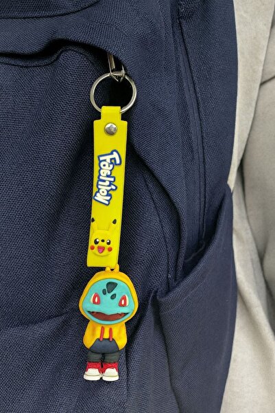 NORELİA سلسلة مفاتيح لطيفة على شكل شخصية ذات غطاء أصفر مع حزام من السيليكون -...