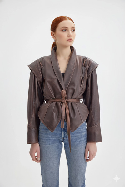 MEECY Women's Luxe Genuine Leather Jacket