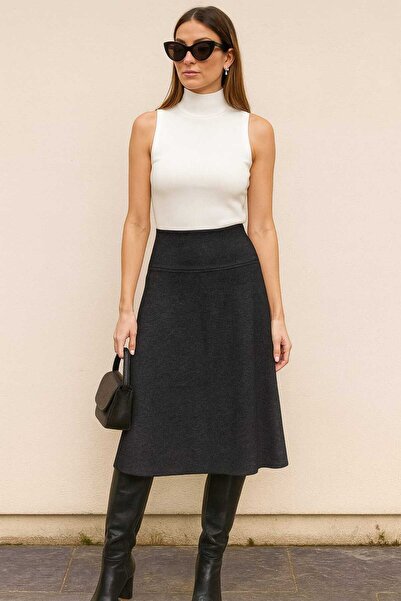 BEHLIVE Жіноча висока талія Салоніки Клош спідниця