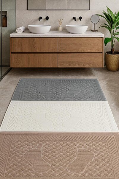 Mela Home مجموعة من 3 مناشف للقدم - سجادة للقدم - 50*70 سم - ماصة للماء - قاع...