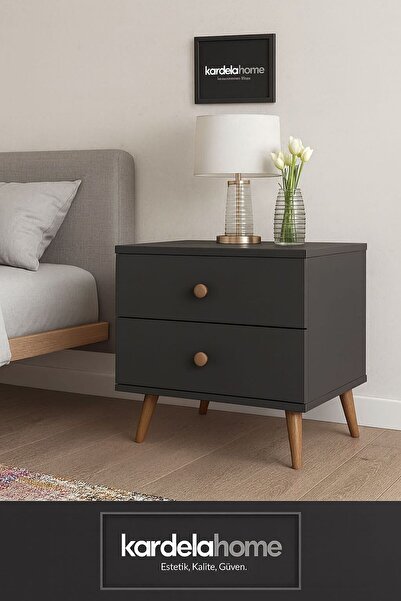 Kardelahome 2 Çekmeceli Komodin %100 MDF Lam 1 Adet (ÜRÜN KURULU GÖNDERİLMEKT...