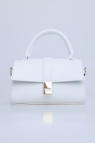 Shkup Faux Leather Women's Hand, Arm and Shoulder Bag with Snap Fasteners and Adjustable Strap