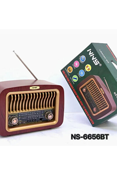 bilger NS-6656 Retro Ahşap Tasarım Bluetooth Hoparlörlü Radyo – Fm/am Destekl...