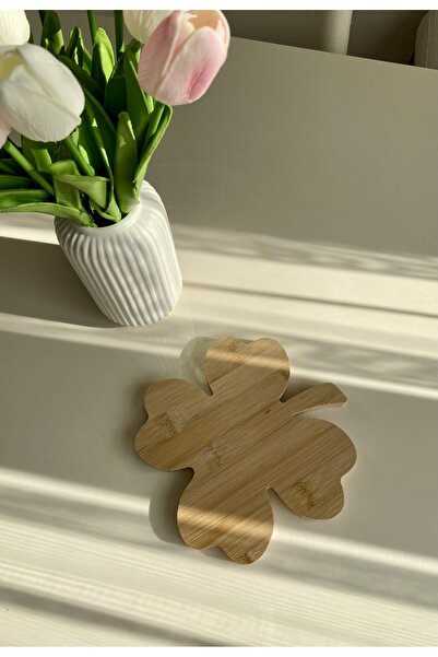 BABALE 4-Leaf Clover Shaped Bamboo Serving Tray