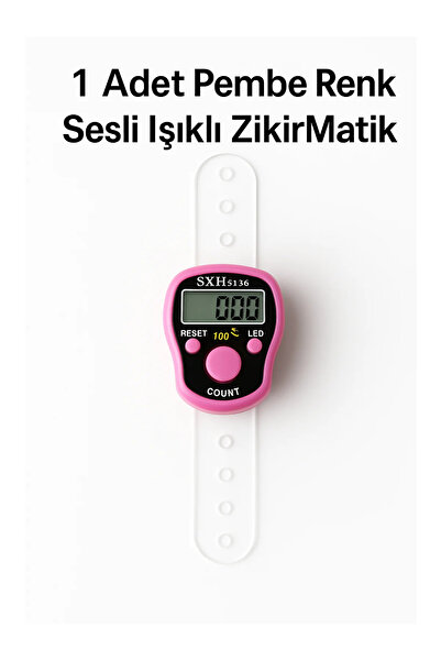 LookBuyTake 1 Piece Pink Color Digital Zikirmatik with Sound and Light – Ring...