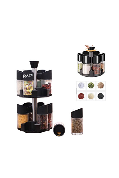 Razo Set 12 recipiente pentru condimente cu suport rotativ