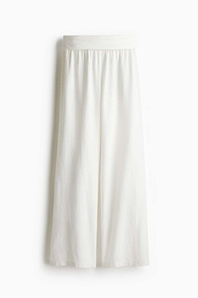 H&M Foldover-waist linen-blend trousers