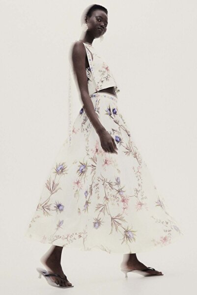 H&M Tie-strap linen-blend top