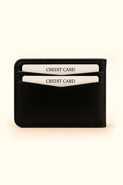Morven Men's Black 100% Leather Wallet Card Holder