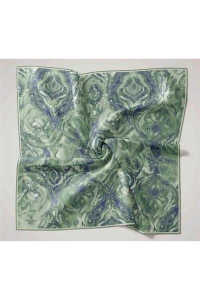 Silk Home وشاح حريري تيفيل بنمط هندسي أخضر مائي، أخضر، نيلي IST 111465 - 33