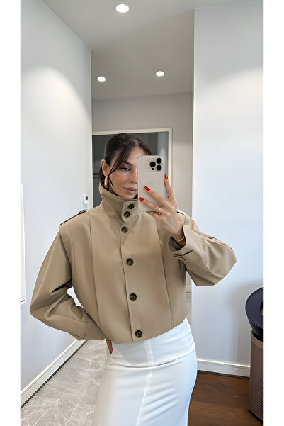 Helen Goods Yeni Sezon Oversize Kısa Pileli Trençkot