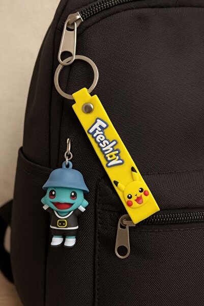 NORELİA سلسلة مفاتيح بشخصيات لطيفة - إكسسوار حقيبة ظريف مصنوع من السيليكون بت...