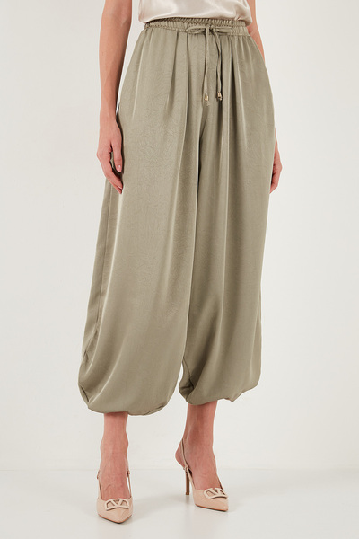 Lela Oversize Bağlamalı Balon Paça Saten Şalvar Pantolon PANTOLON 68351199