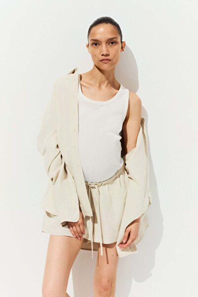 H&M MAMA Before & After Linen-blend shorts