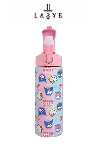 Hello Kitty LİSANSLI KAWAII TASARIM YENİ SEZON AND FRIENDS PASTEL PİPETLİ MATARA 500ML