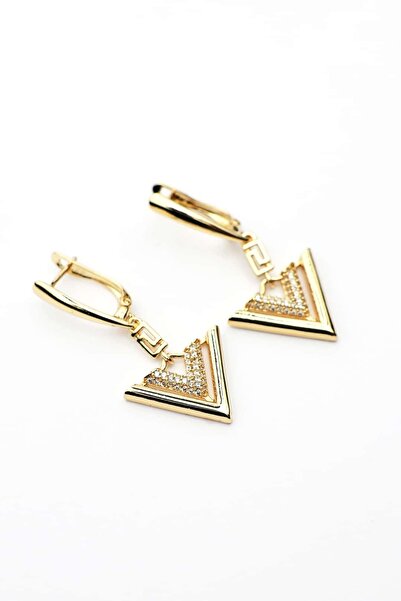 Sonche Üçgen Taşlı Küpe 8000