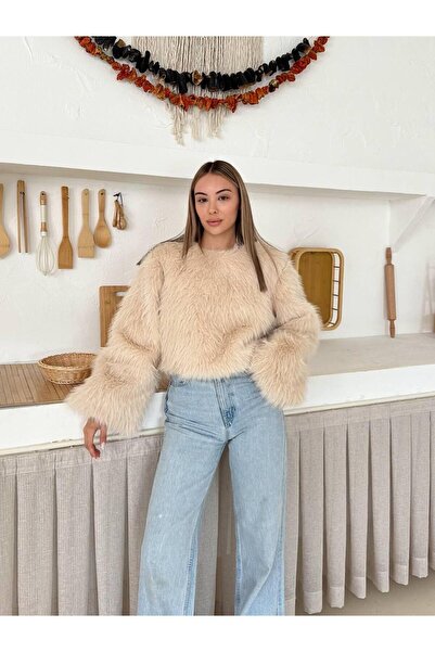 VERA LİFE PULOVER DE PLUȘ OVERSIZE CU TEXTURA MOALE